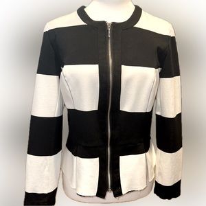 Black and White Fitted Jacket Size Medium
